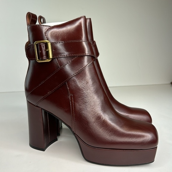 Jeffrey Campbell Amuse Platform Bootie Zip Bronze Brown 9 - Picture 3 of 17